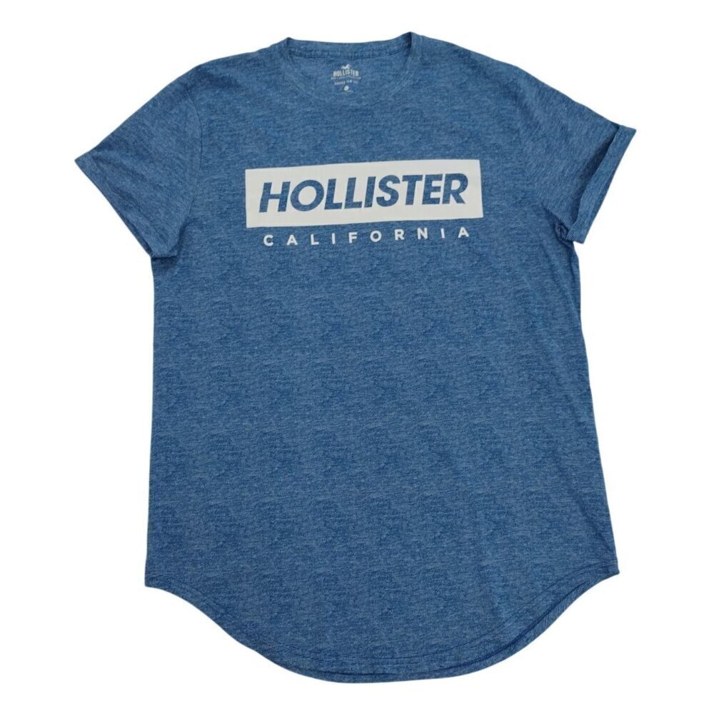 Hollister California Blue Crew Neck Short Sleeve Logo T-Shirt L, NWT.